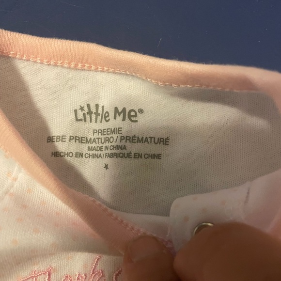 Little Me Thank Heavens Footie in Light Pink Baby👶🏼Girls👧🏻Sz Preemie NWT🏷 - Picture 4 of 8